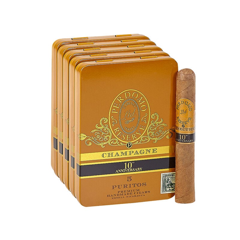 Perdomo Reserve 10th Anniversary Champagne Cigars Petite Corona Pack of 25