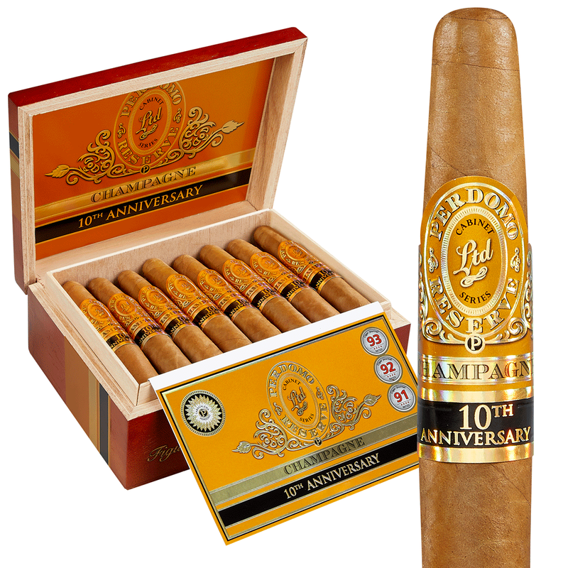 Perdomo Reserve 10th Anniversary Champagne Cigars Figurado Box of 25