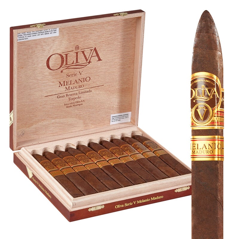 Oliva Serie V Melanio Maduro Cigars Torpedo Box of 10