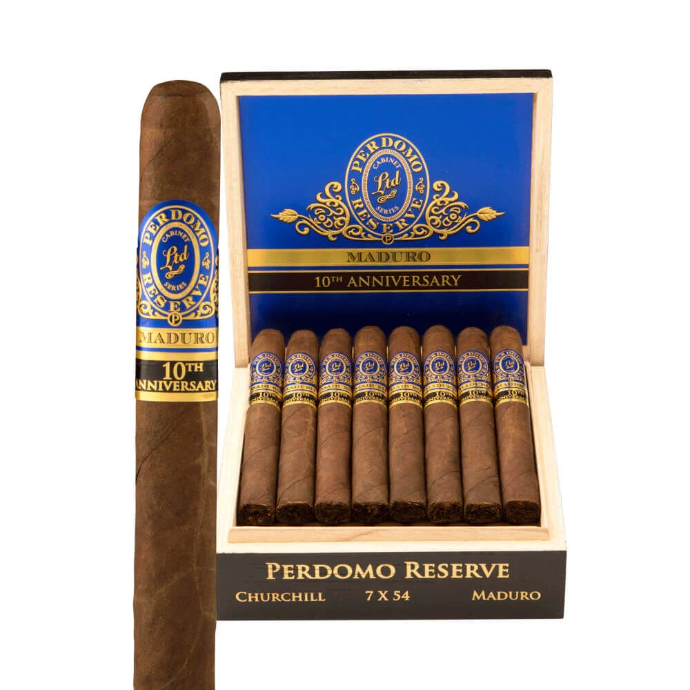 Perdomo Reserve 10th Anniversary Box Pressed Maduro Churchill Box of 25