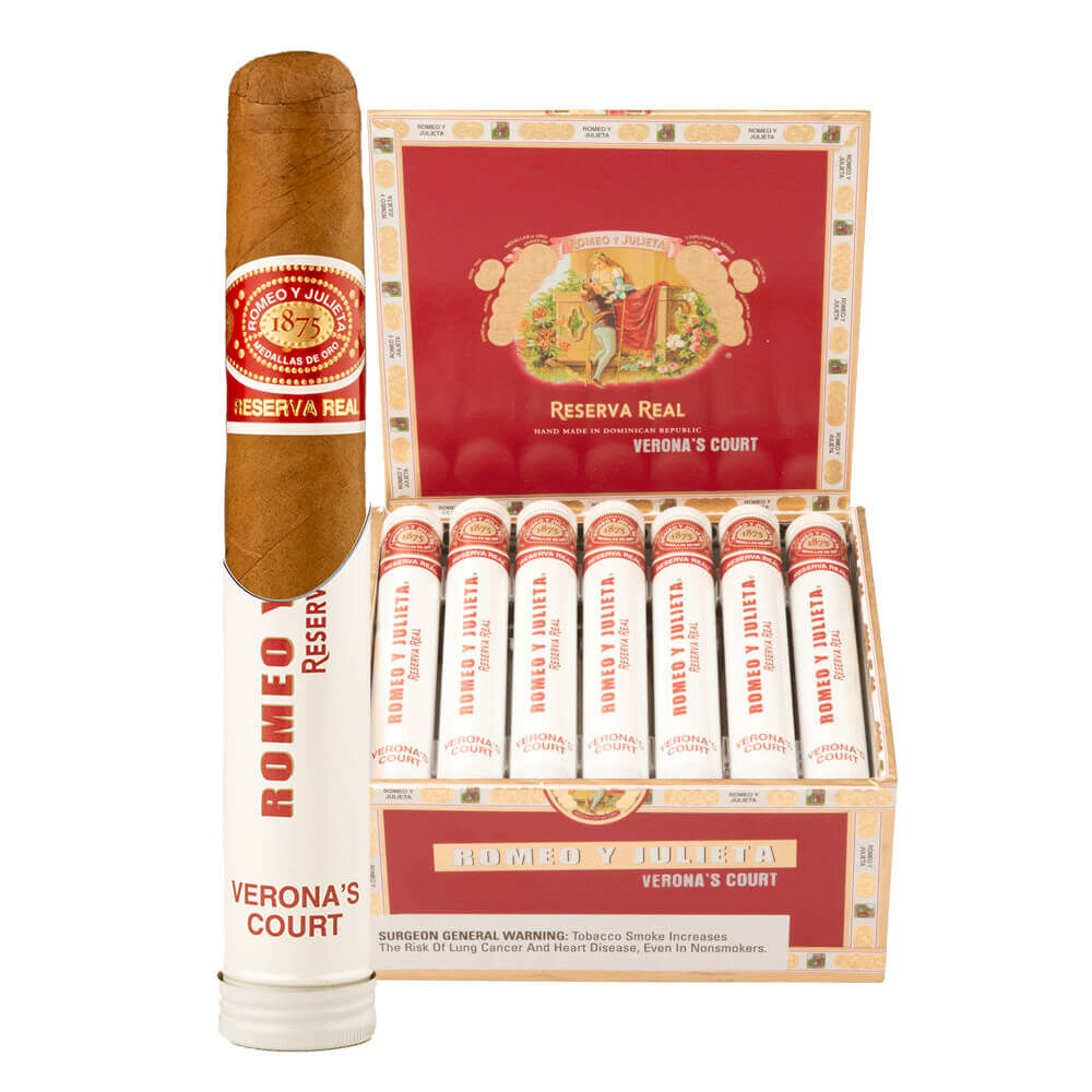 Romeo y Julieta Reserva Real Veronas Court Tube Box of 20 Aluminum Tubes