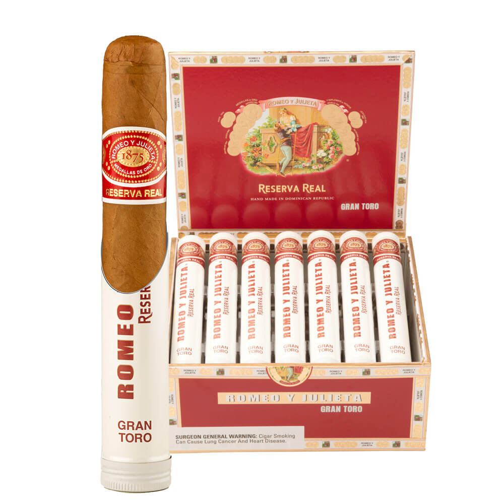 Romeo y Julieta Reserva Real Gran Toro Tubo Box of 20 Aluminum Tubes