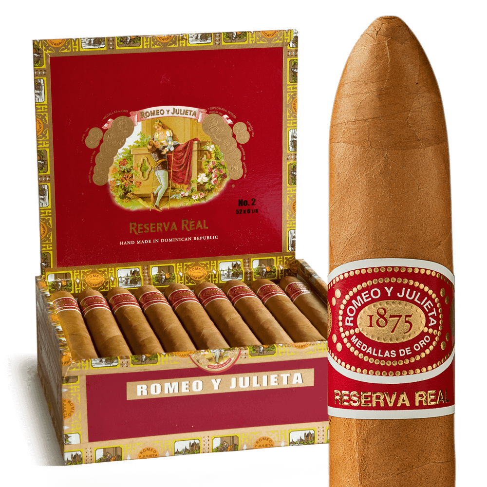 Romeo y Julieta Reserva Real No. 2 Belicoso Box-Pressed Box of 25