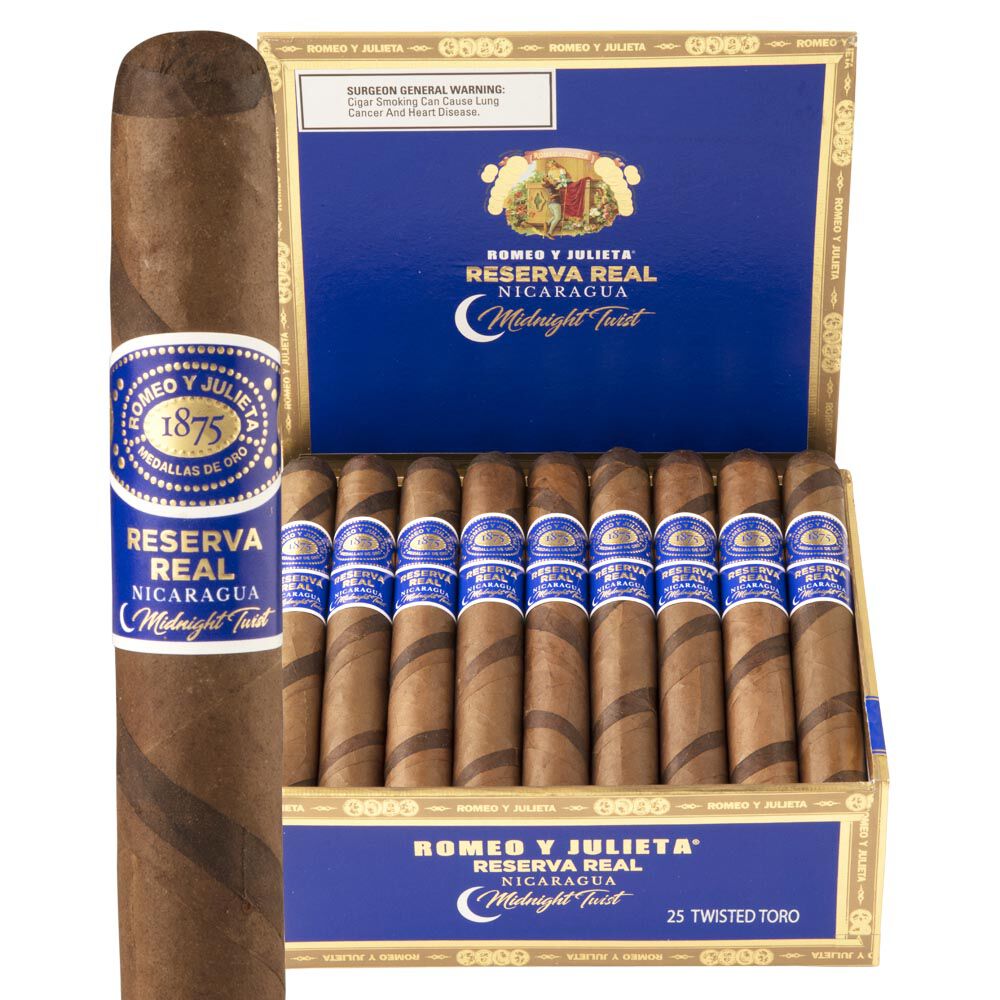 Romeo y Julieta Reserva Real Nicaragua Midnight Twist Twisted Toro Box of 25