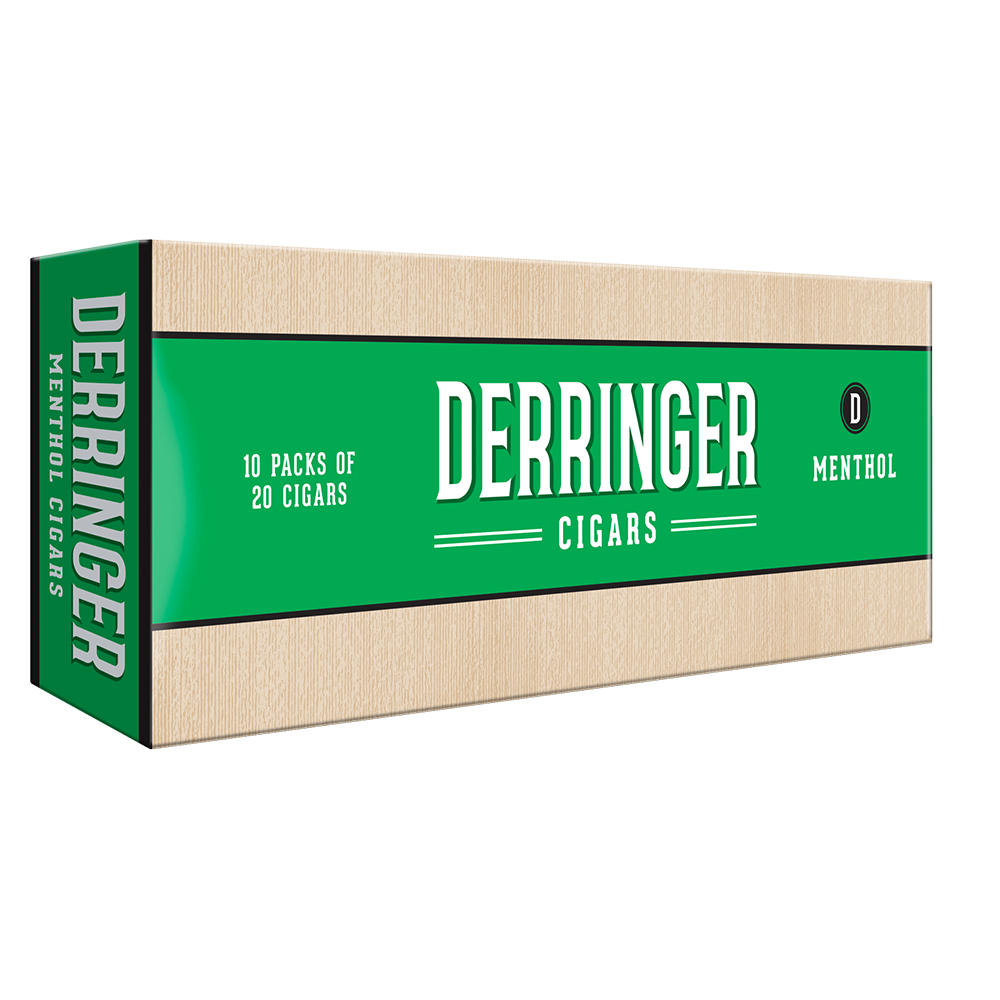 Derringer Filtered Cigars Menthol / 3.88 x 20 10 Packs of 20 (200 total)