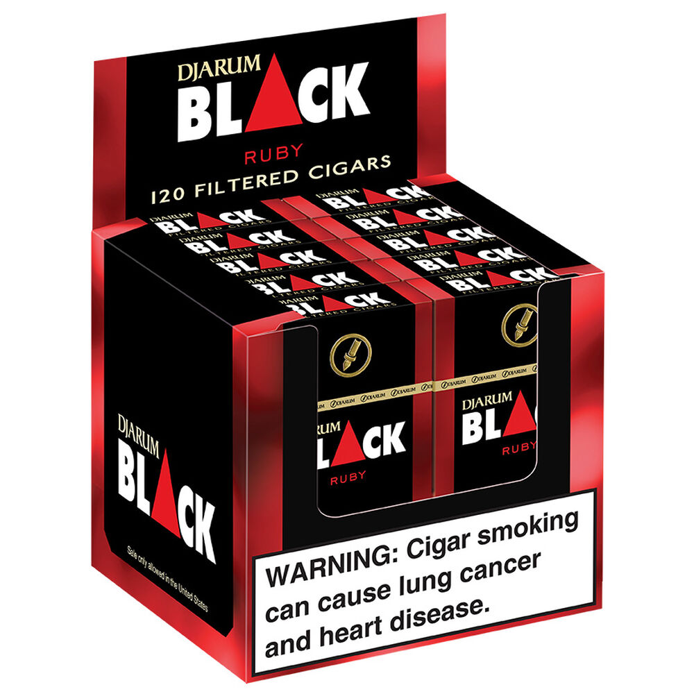 Djarum Filtered Cigars Ruby Black Cherry / 3.5 x 20 10 Packs of 12 (120 total)