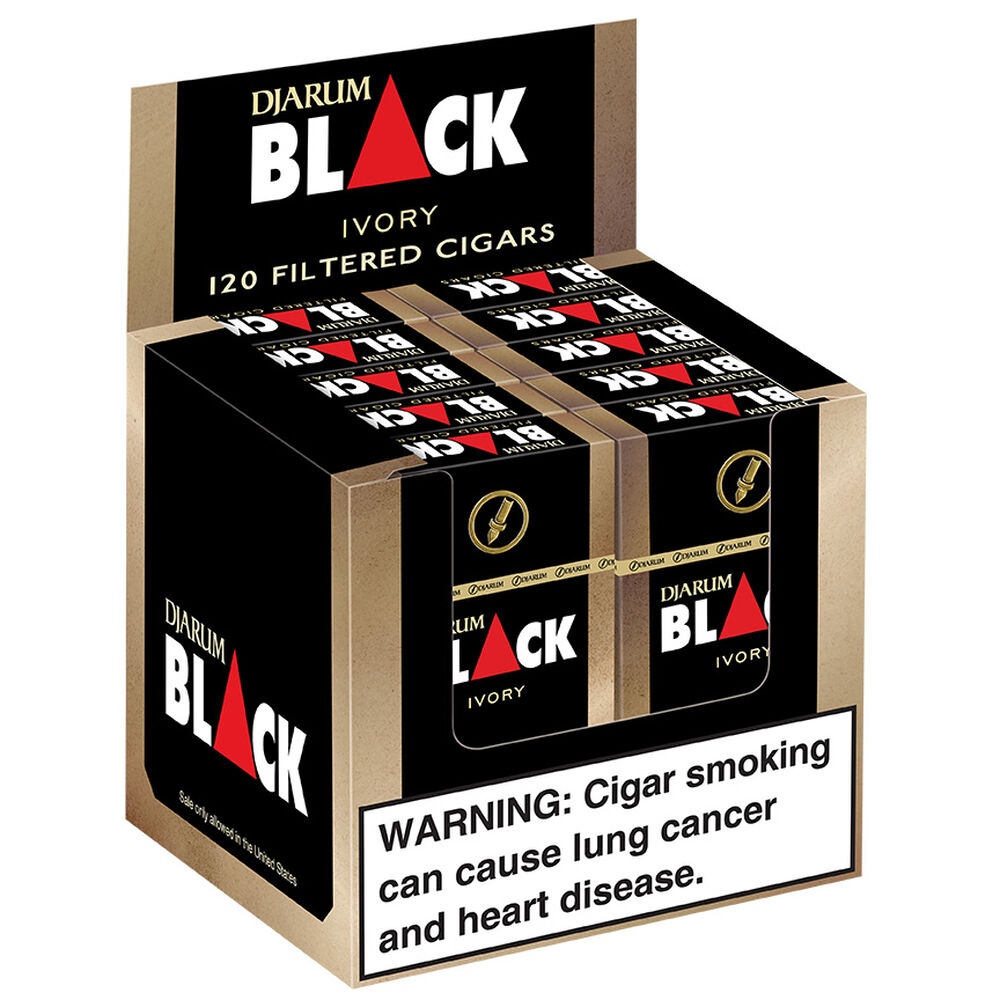 Djarum Filtered Cigars Ivory Black / 3.5 x 20 10 Packs of 12 (120 total)
