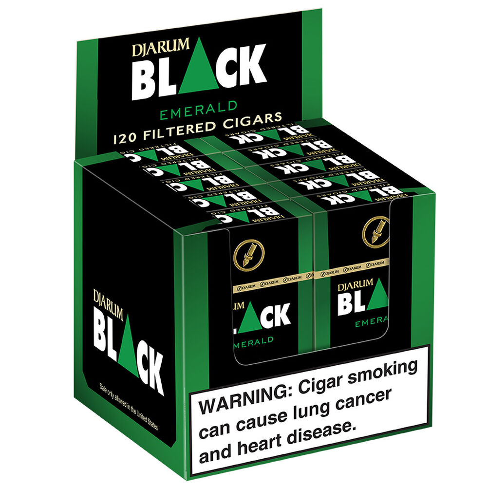 Djarum Filtered Cigars Emerald Menthol / 3.5 x 20 10 Packs of 12 (120 total)