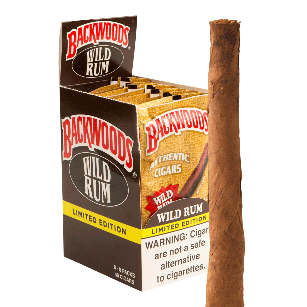 Backwoods Cigars Wild Rum / 4.5 x 32 10 Packs of 3 (total 30)
