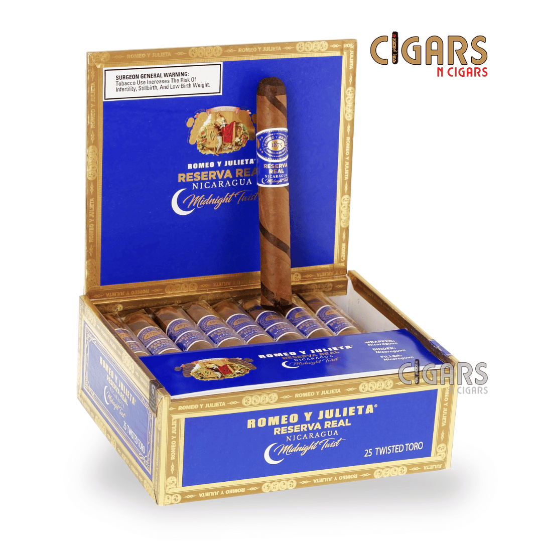 Romeo y Julieta Reserva Real Nicaragua Midnight Twist Twisted Toro Box of 25