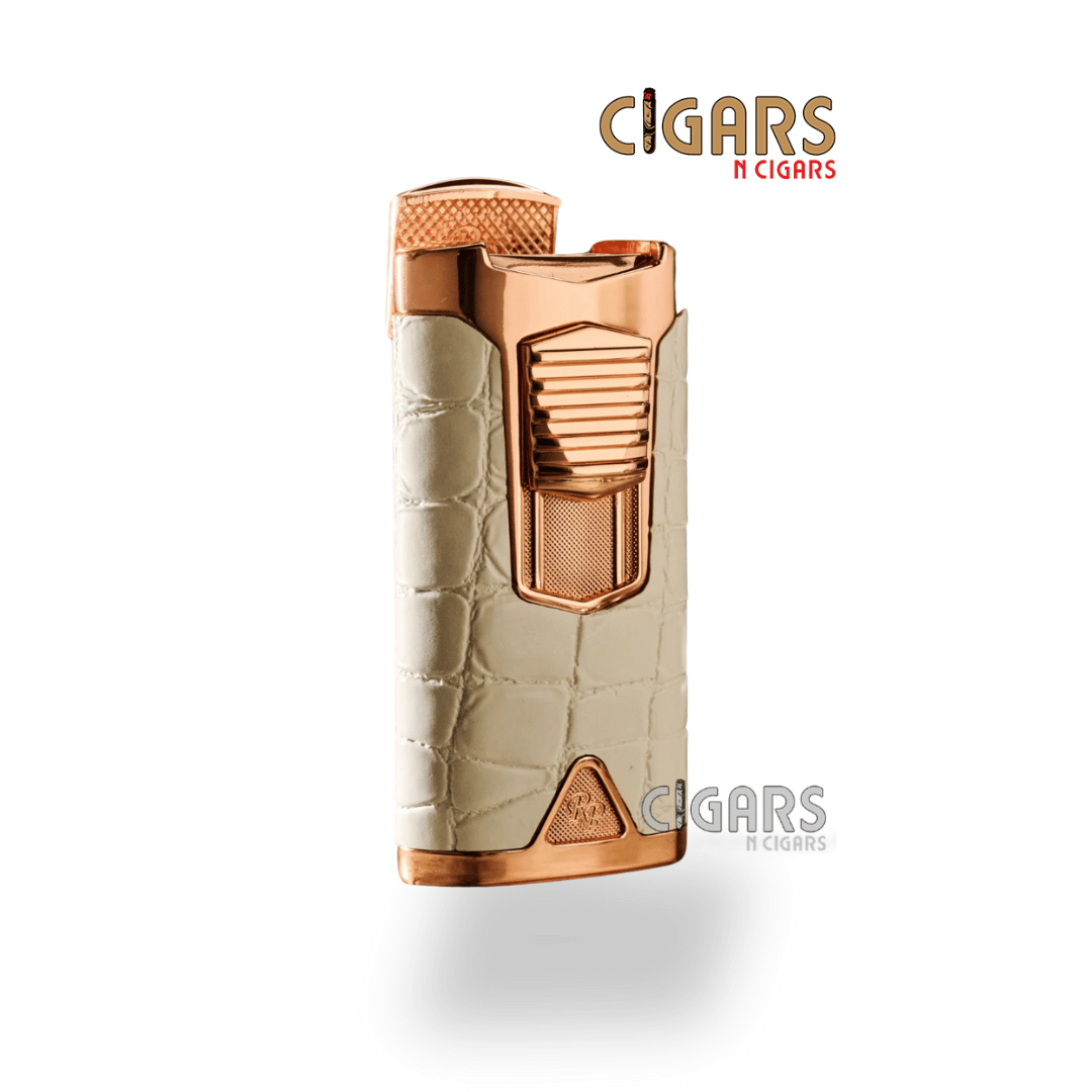 Rocky Patel Statesman 3 Flame Torch Rose Gold & White Leather