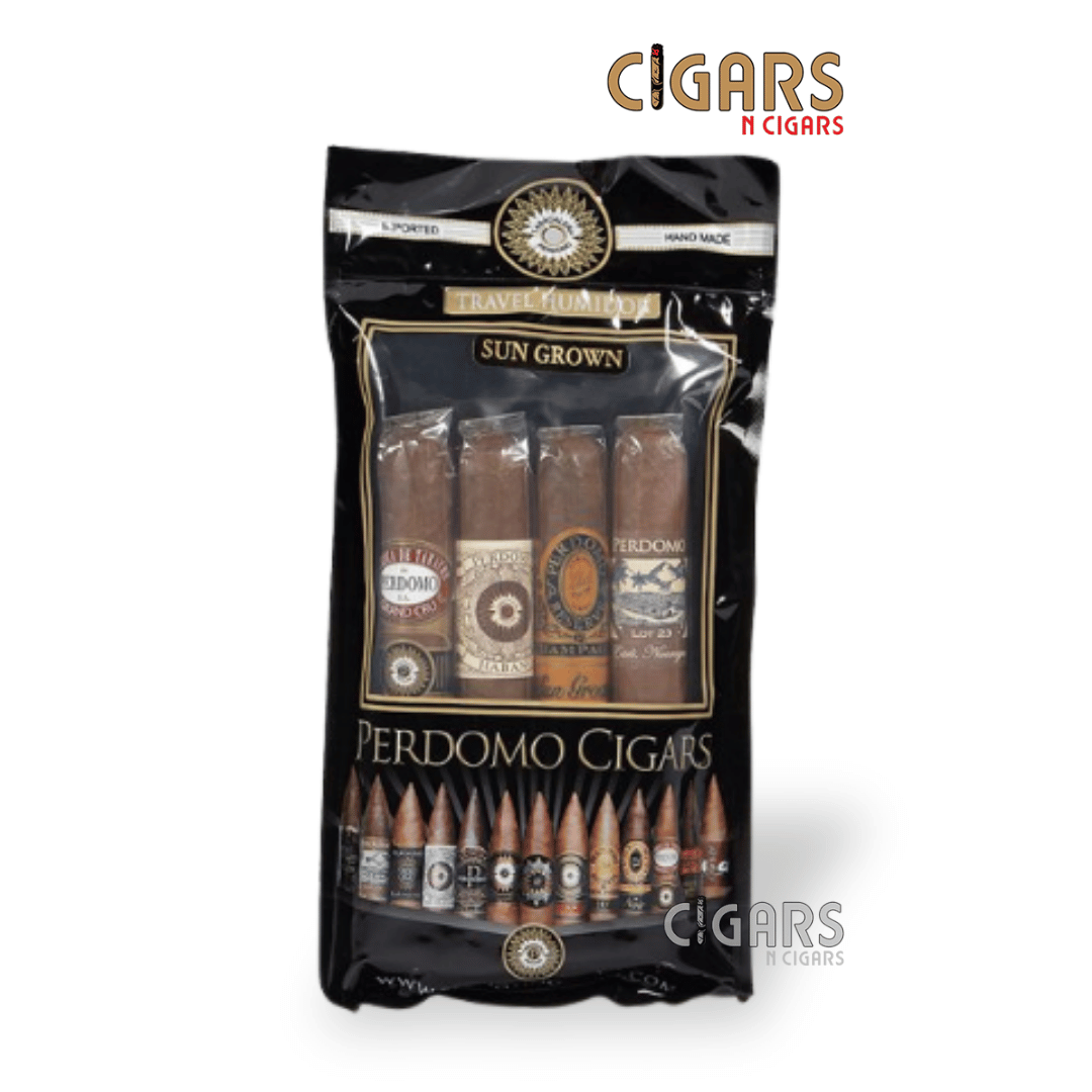 Perdomo Travel Humidor Bag 4 Pack Sun-Grown Sampler Pack of 4
