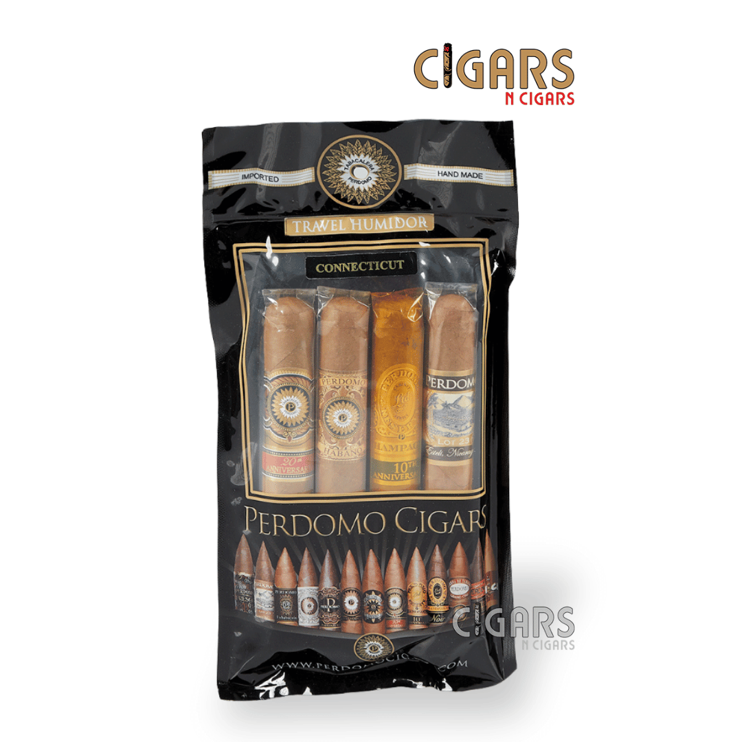 Perdomo Travel Humidor Bag 4 Pack Connecticut Sampler Pack of 4