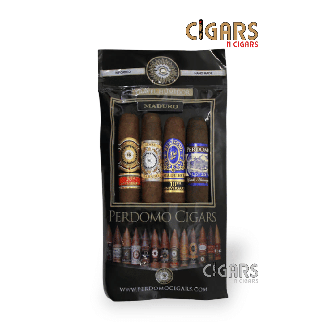 Perdomo Travel Humidor Bag 4 Pack Maduro Sampler Pack of 4