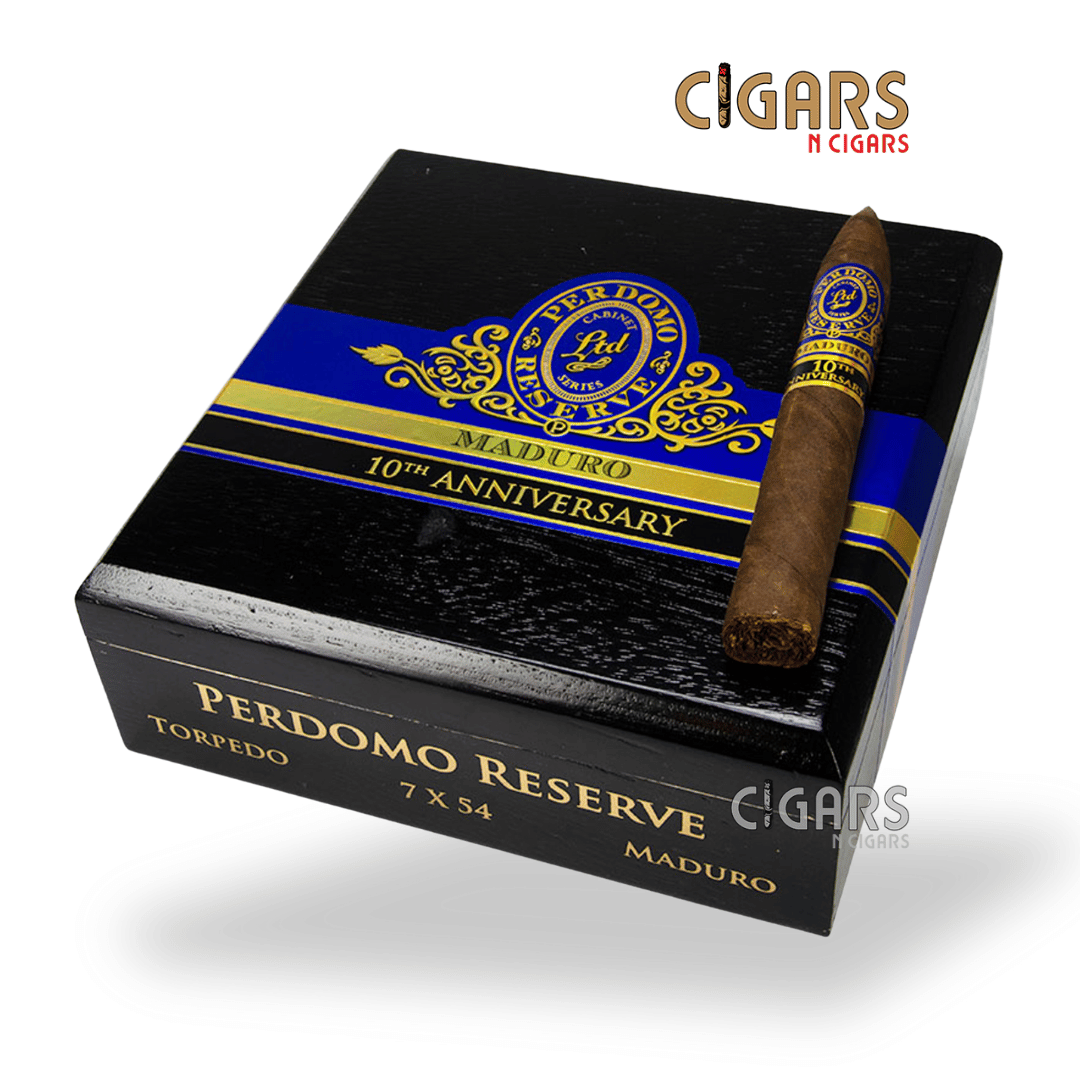 Perdomo Reserve 10th Anniversary Box Pressed Maduro Torpedo Box of 25