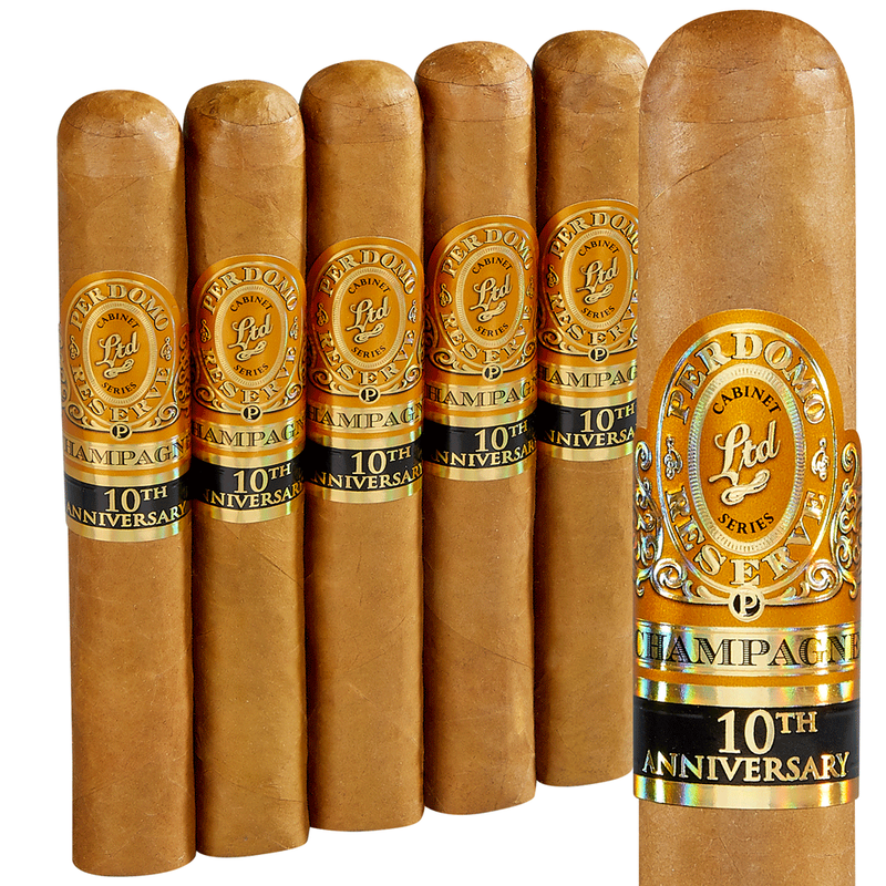 Perdomo Reserve 10th Anniversary Champagne Cigars Gordo Pack of 5