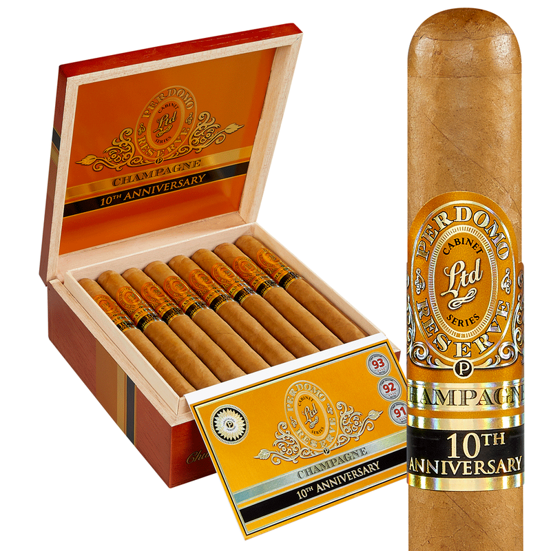 Perdomo Reserve 10th Anniversary Champagne Cigars Churchill Box of 25