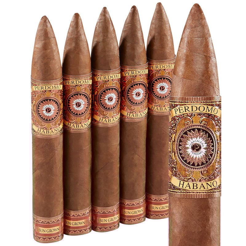 Perdomo Habano Bourbon Barrel Aged Sun Grown Torpedo Pack of 5