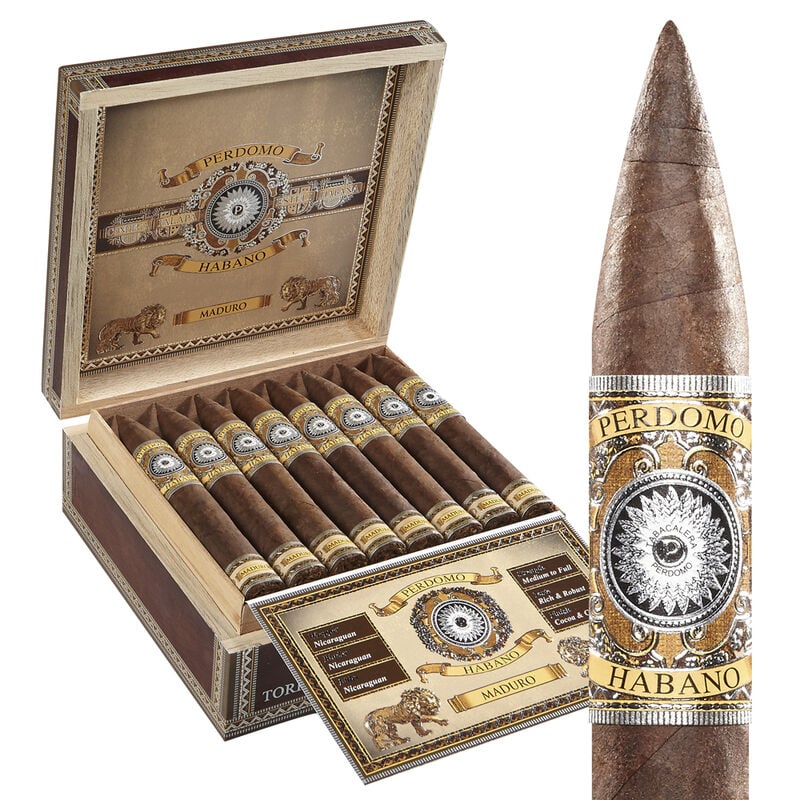 Perdomo Habano Bourbon Barrel Aged Maduro Torpedo Pack of 5