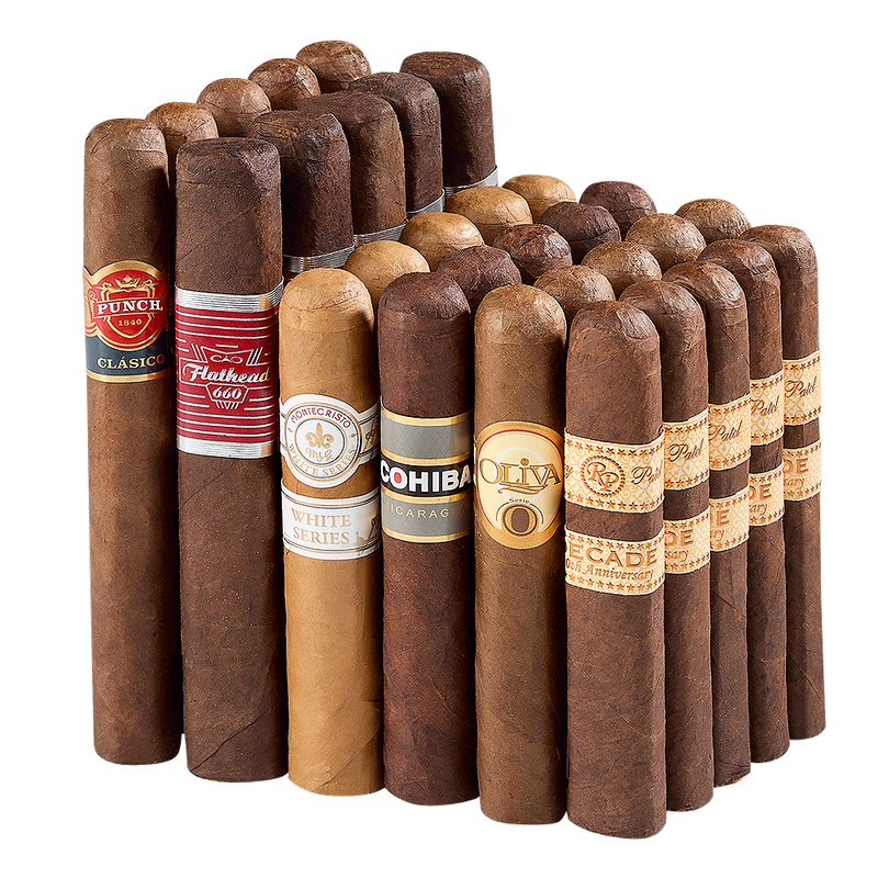 90+ Rated Fan Favorites Mega-Haul Robusto 30-Cigar Sampler