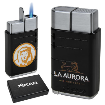 La Aurora Xikar Linea Torch Lighter - Black Lighter
