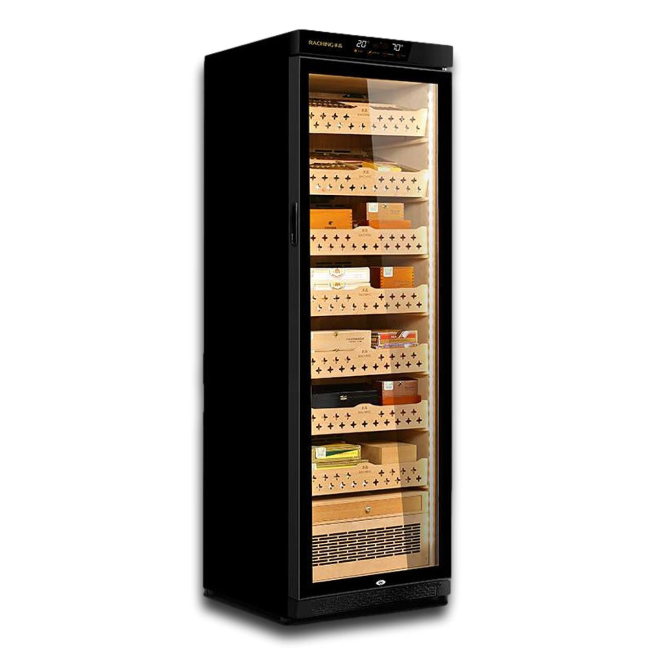 Raching MON3800A Climate Control Black Wood 1,800-Cigar Electric Humidor | Without Ammonia Removal