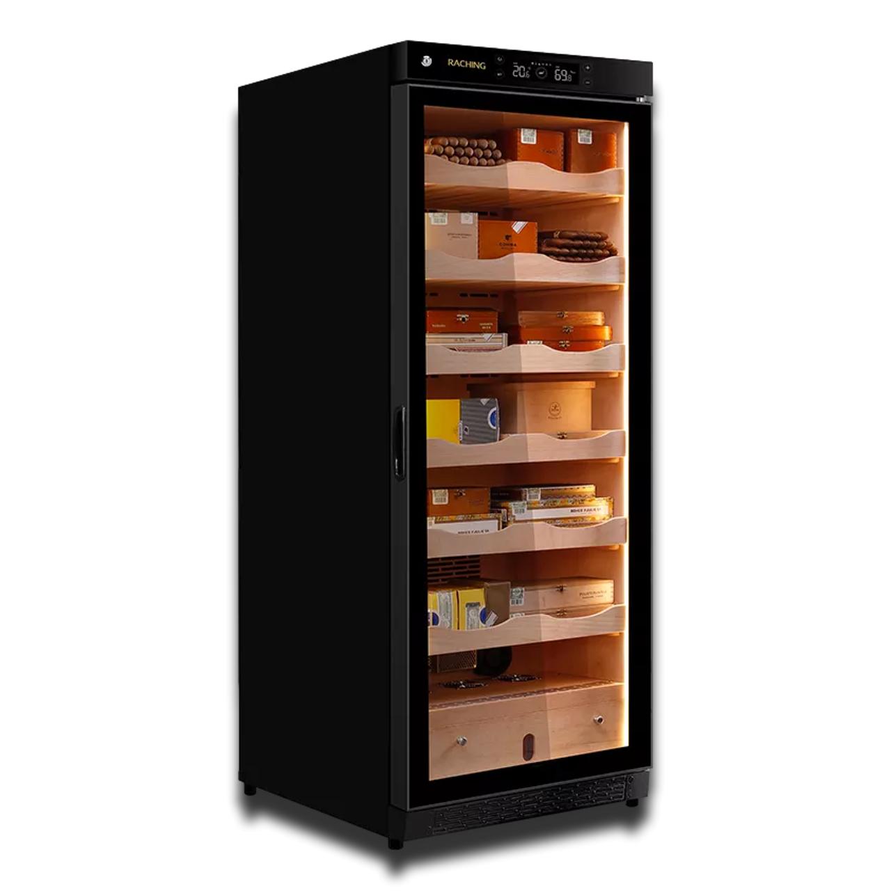 Raching C330A Climate Control Black Wood 1,300-Cigar Electric Humidor | Spanish Cedar Shelving