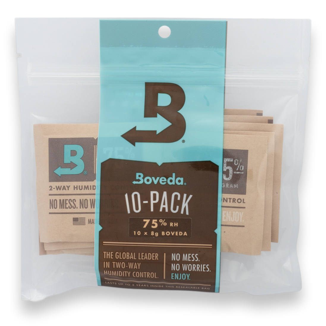 Boveda 58-84% Humidity Packs - 10-Count, Small 8g | 75% RH