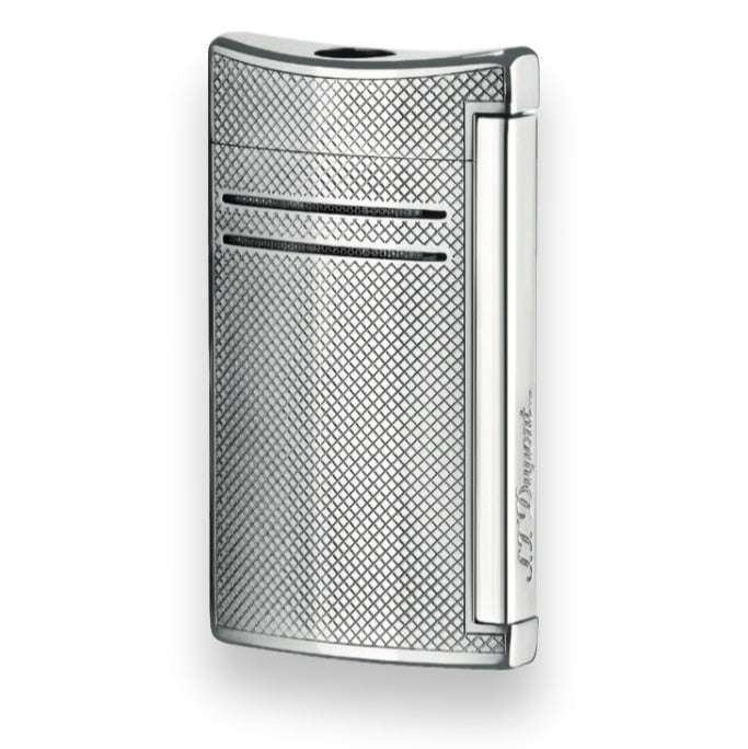 S.T. Dupont Maxijet Torch Flame Single Jet Cigar Lighter | Diagonal Lines Chrome