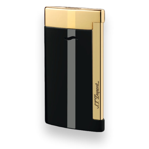 S.T. Dupont Slim 7 Torch Flame Cigar Lighter | Black and Golden