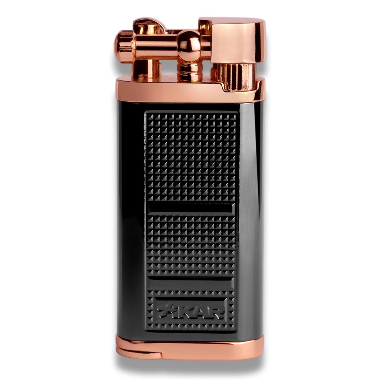 Xikar Pipeline Soft Flame Pipe Lighter | Black and Rose
