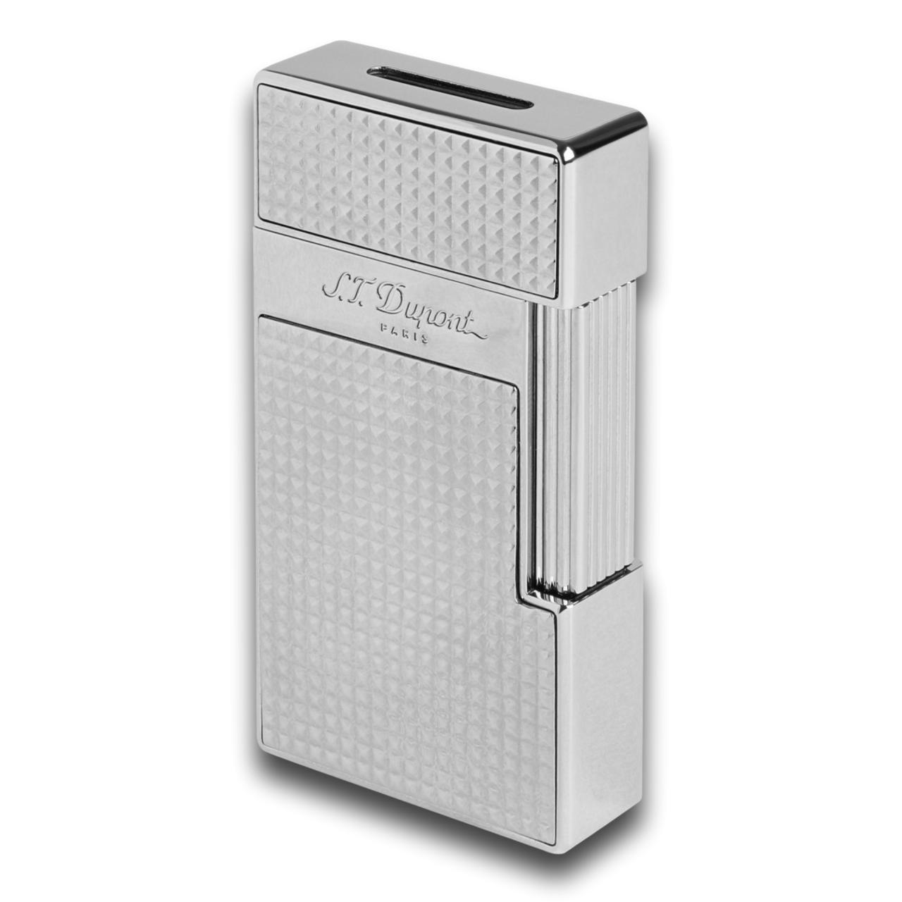 S.T. Dupont Biggy Flat Torch Flame Cigar Lighter | Diamond Head Chrome