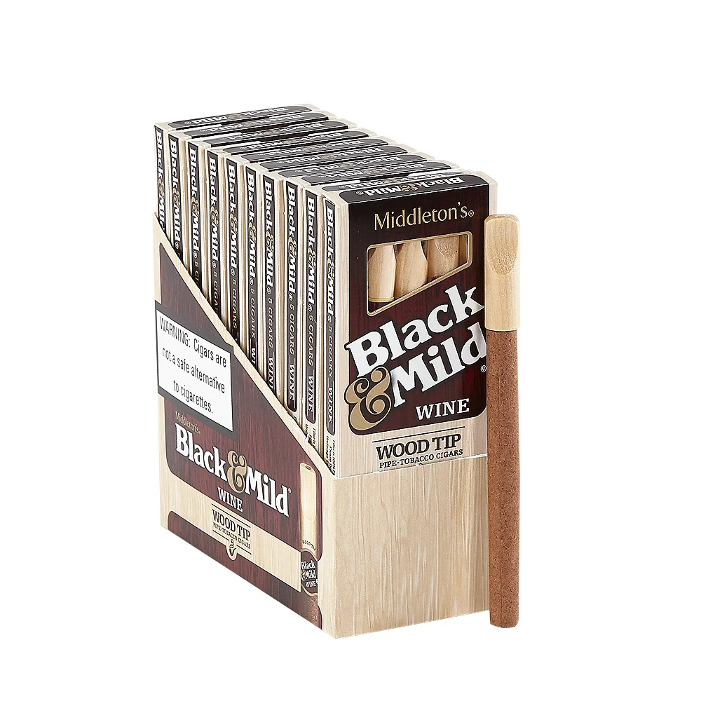 Black & Mild Wine | Lancero - Wine Wood Tip | Pack of 50 [10/5]