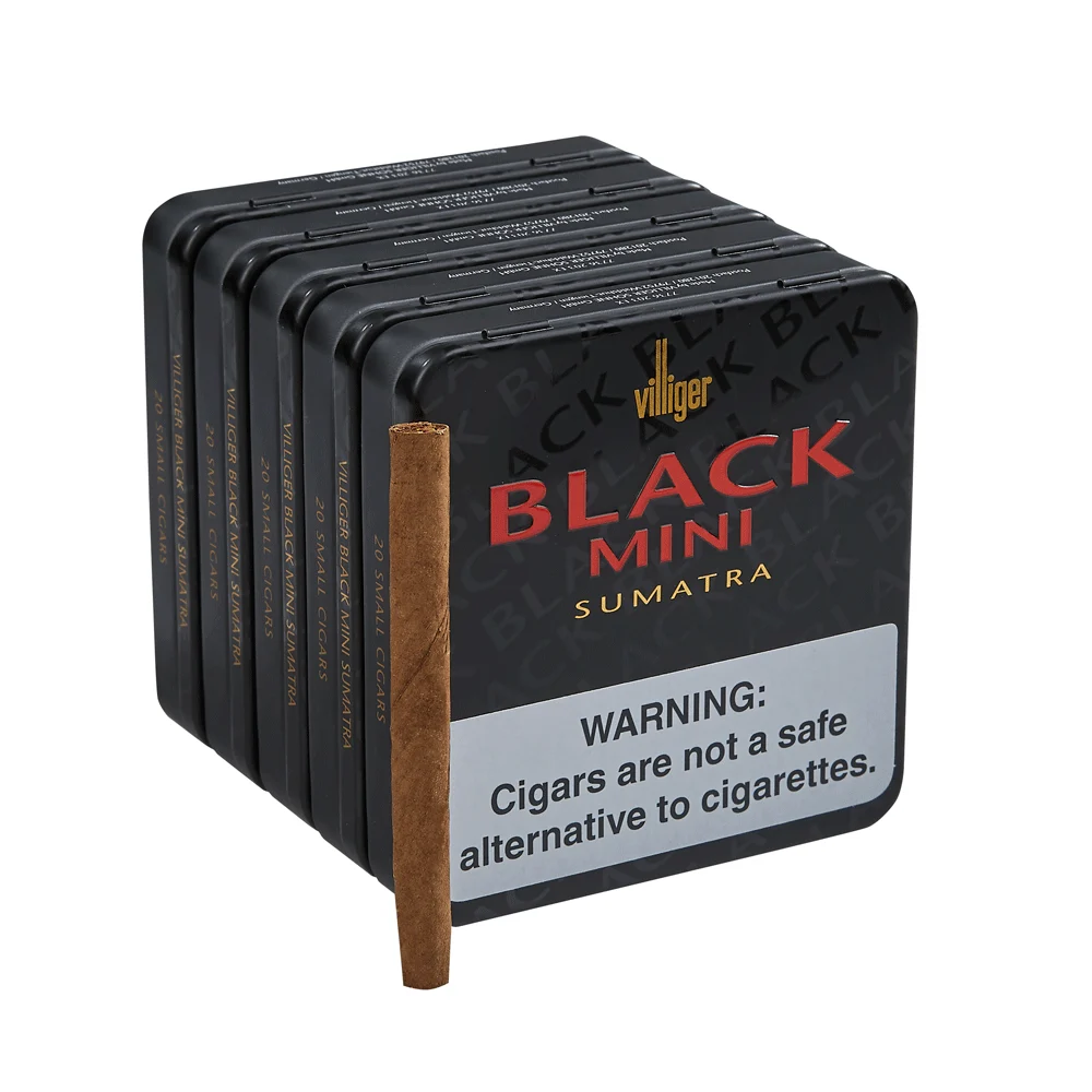 Villiger Mini Cigarillos | Cigarillos - Black Mini Unfiltered | Pack of 100 [5/20]