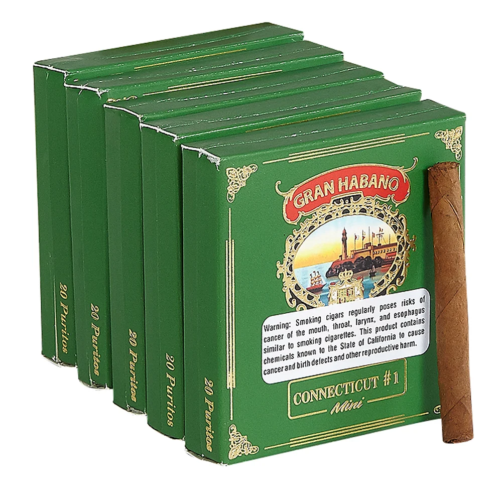 Gran Habano Minis | Puritos - #1 Connecticut (Green) | Pack of 100