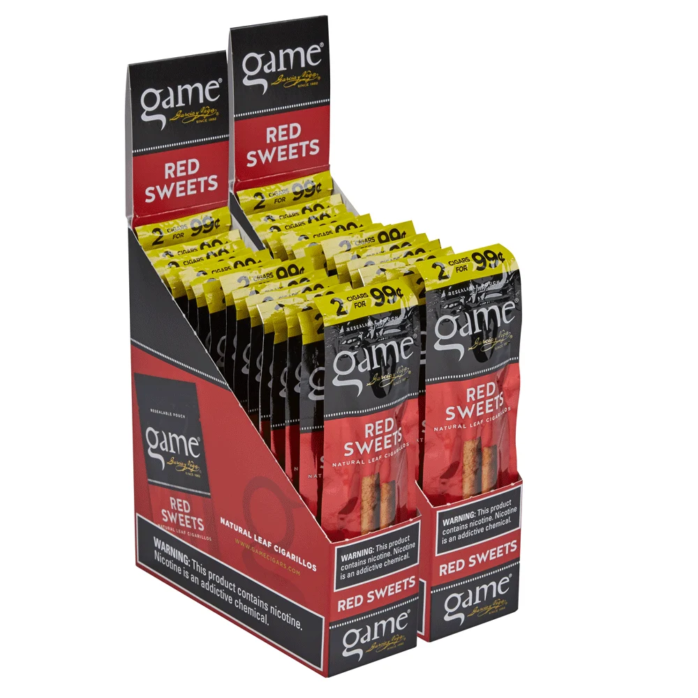 Game Cigars by Garcia y Vega | Cigarillos - Red (Sweet) | Box of 60 [30/2]