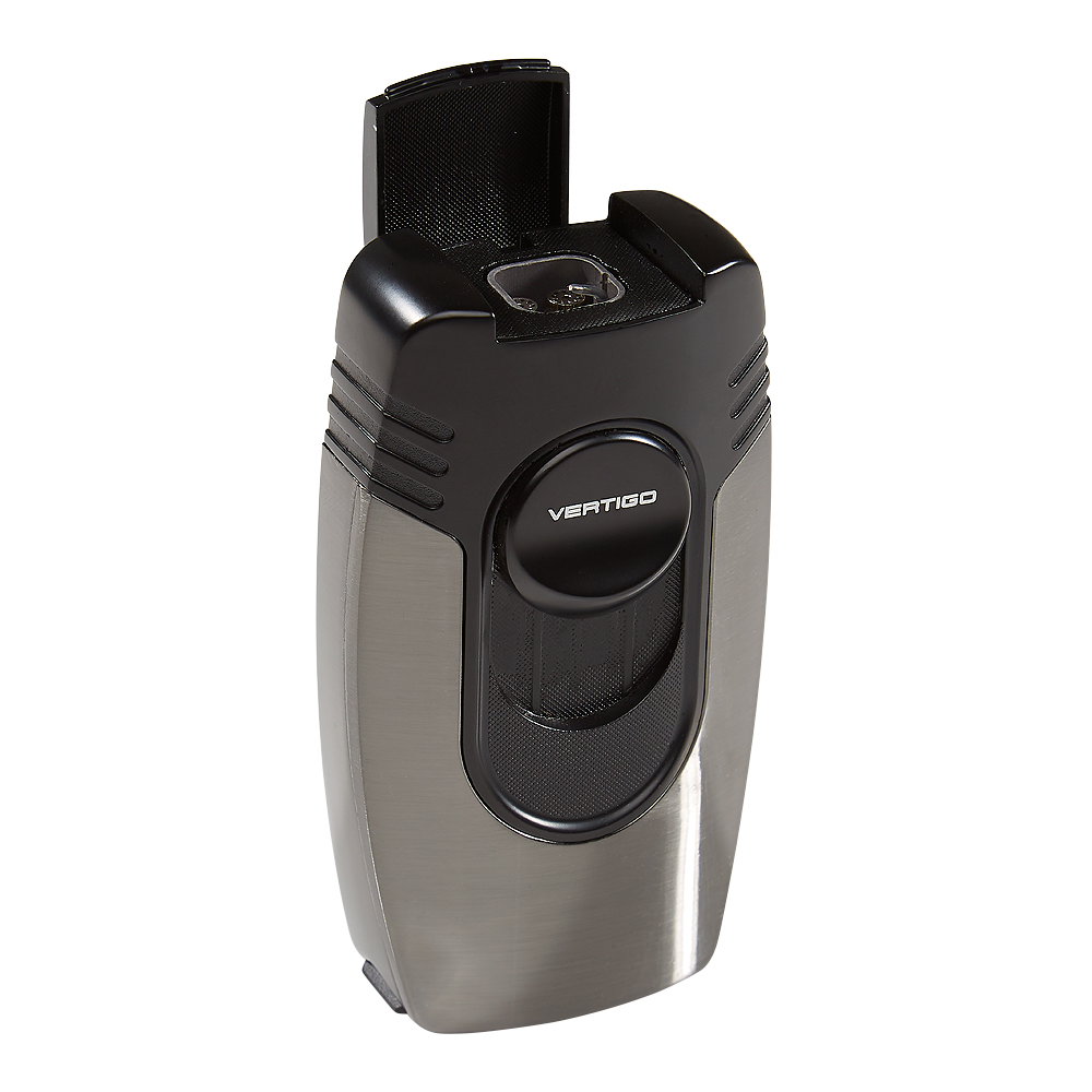 Vertigo Big Buddha Table Lighter | Brushed Gunmetal & Black