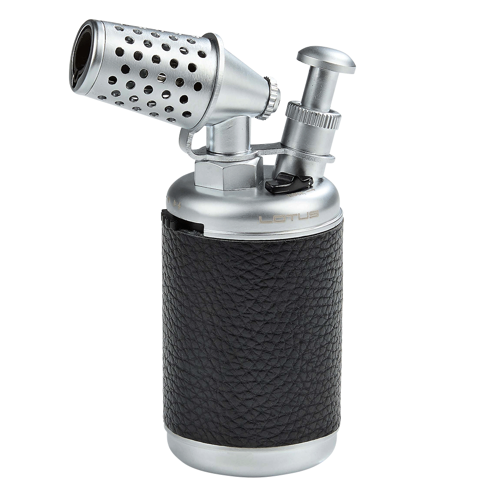 Lotus Truman Desktop Torch Lighter | Pewter/Black Pebble
