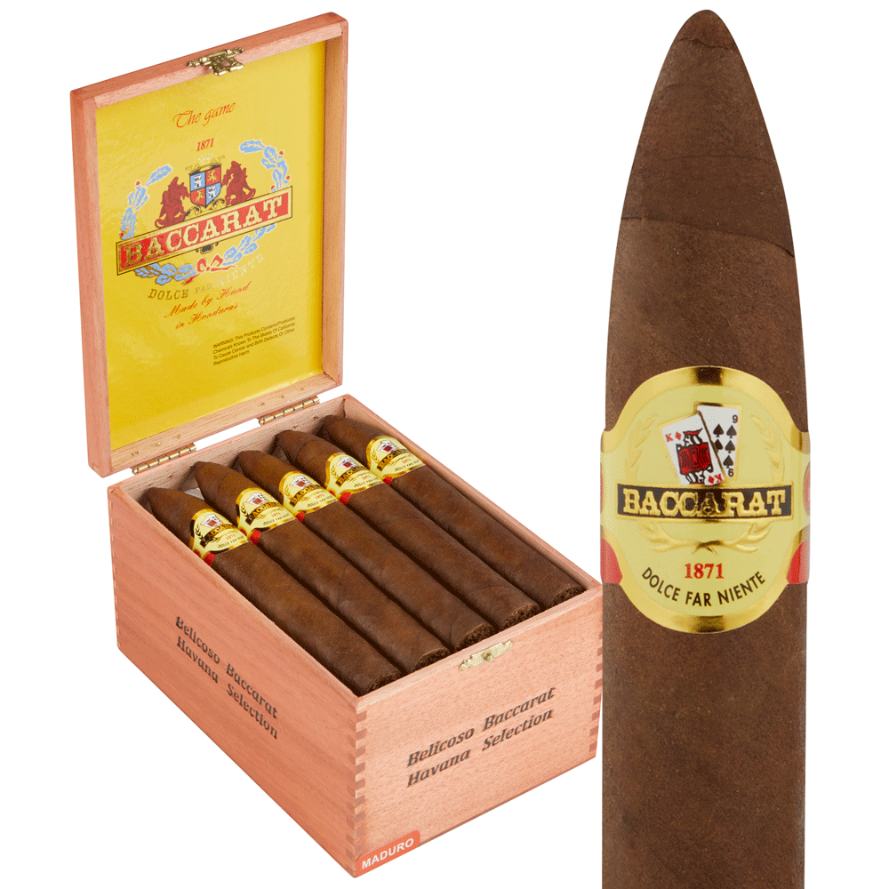 Baccarat | Belicoso - Maduro | Box of 20
            
                
                    
                         + 5 Cigars