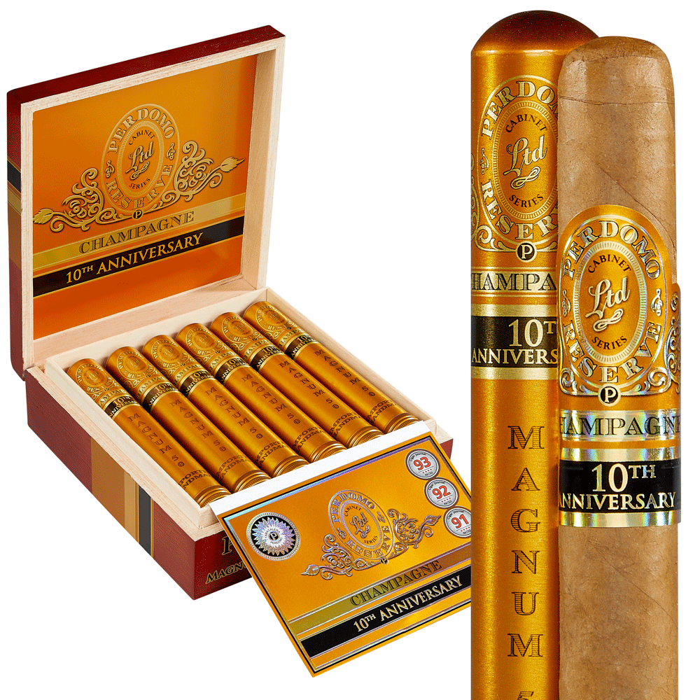 Perdomo Reserve 10th Anniv. Champagne | Magnum 50 Tubo | Box of 12