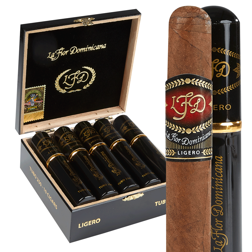 La Flor Dominicana Ligero | L-250 TUBO | Box of 10