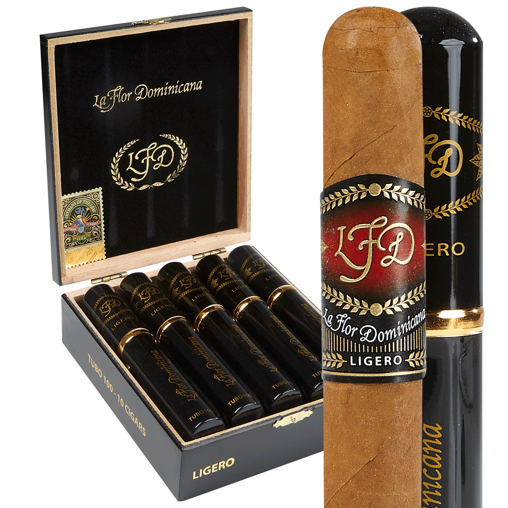 La Flor Dominicana Ligero | L-100 TUBO | Box of 10