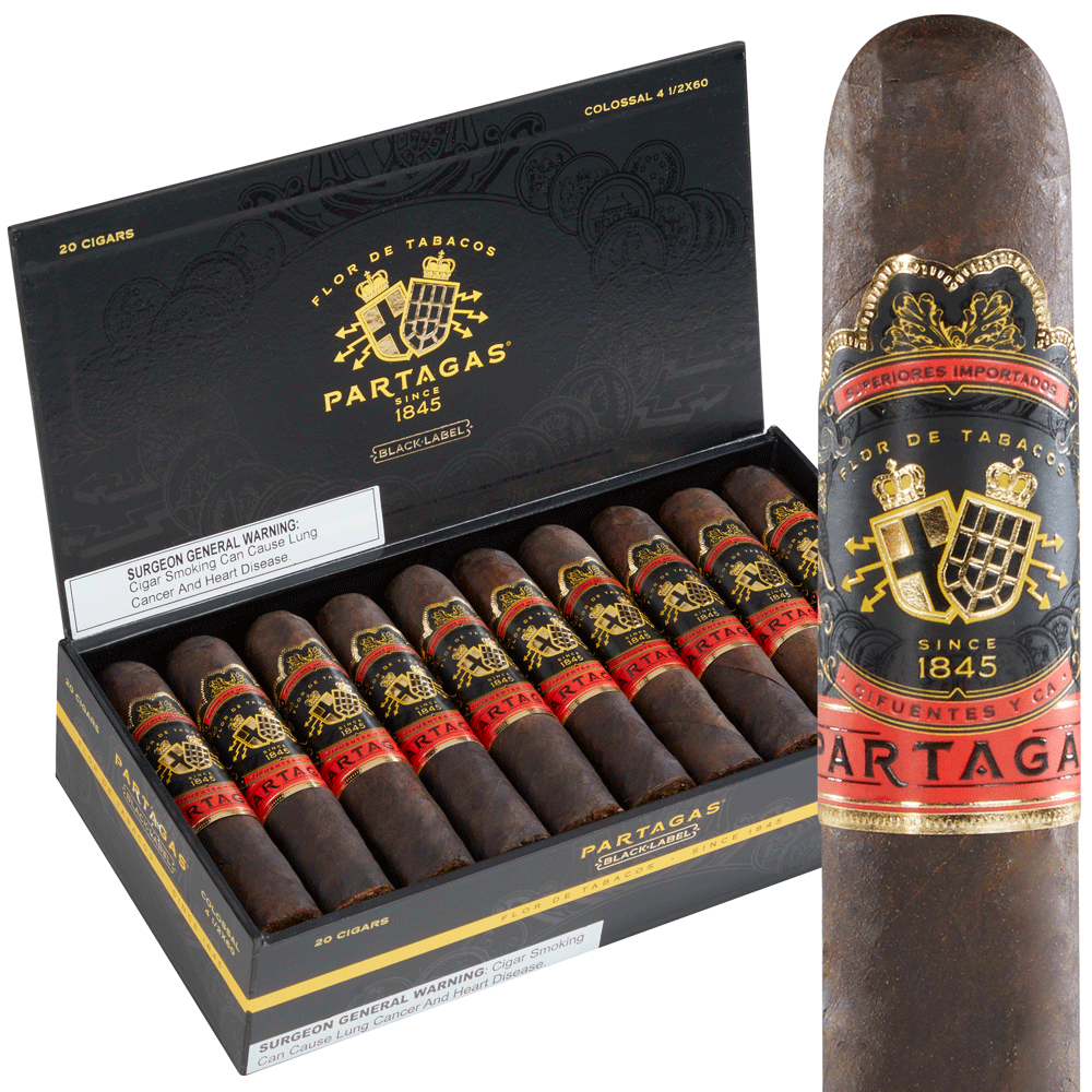 Partagas Black Label | Colossal | Box of 20
            
                
                    
                         + 5 Cigars