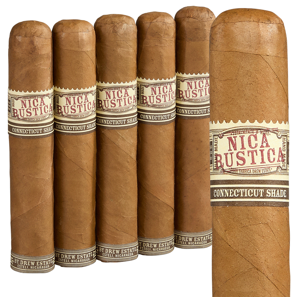 Drew Estate Nica Rustica Connecticut Shade | Short Robusto | Pack of 5