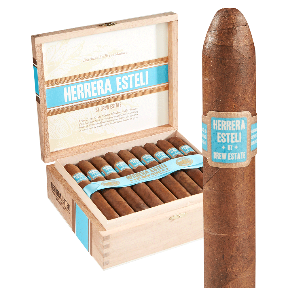 Drew Estate Herrera Esteli Brazilian Maduro | Robusto Grande | Box of 25
            
                
                    
                         + 8 Cigars