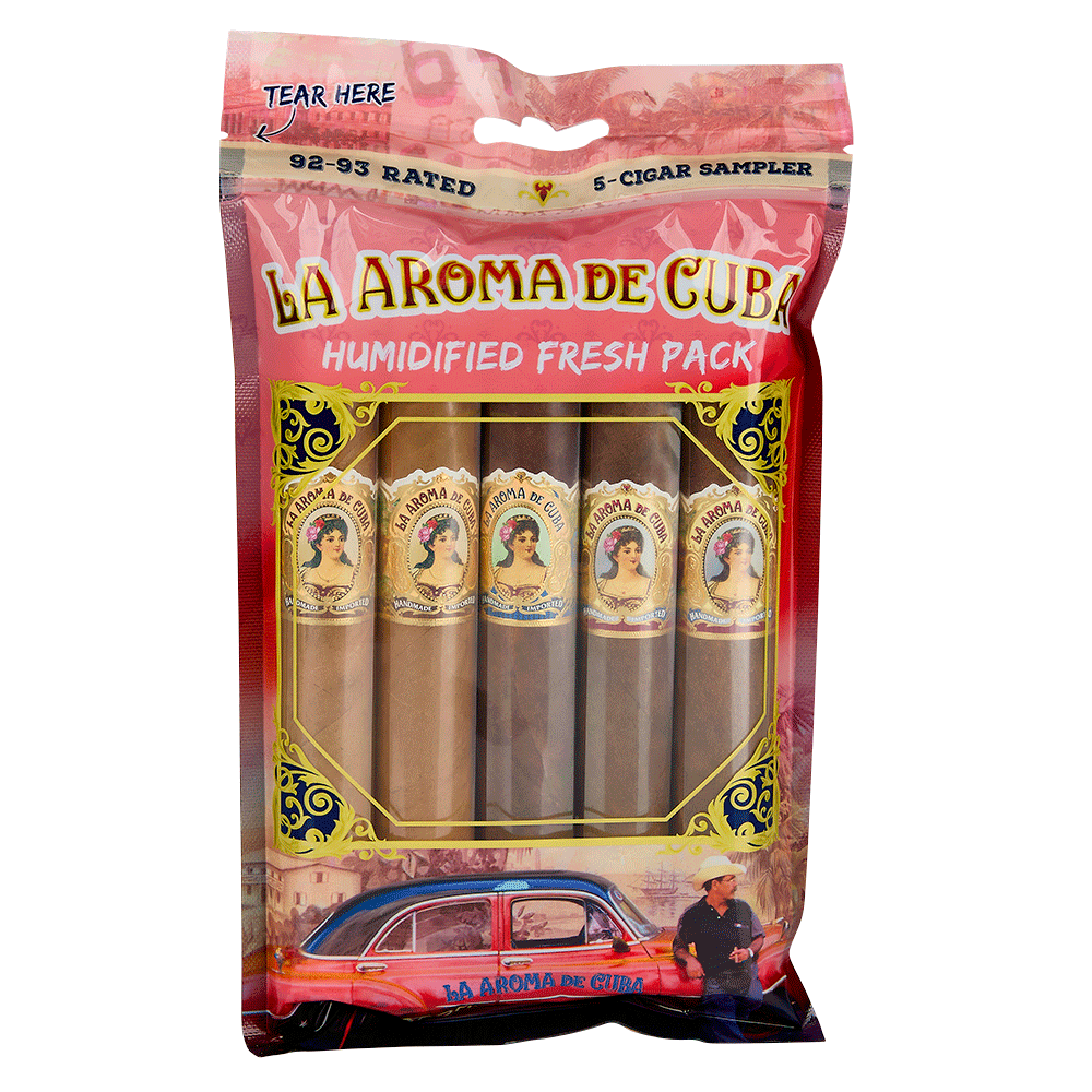 La Aroma de Cuba 92-93 Rated Fresh Pack Sampler | La Aroma de Cuba 92-93 Rated Fresh Pack 5-Cigar Sampler | 5 Cigars
