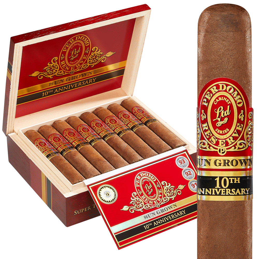 Perdomo Reserve 10th Anniversary Box-Pressed Sun Grown | Super Toro | Box of 25