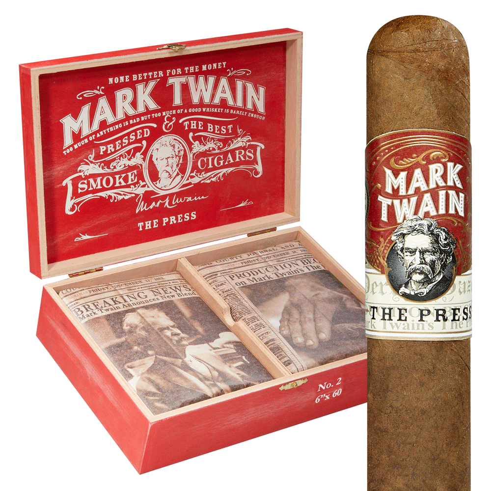 Mark Twain The Press | No. 2 | Box of 20
            
                
                    
                
                    
                         + Mark Twain Flask Set