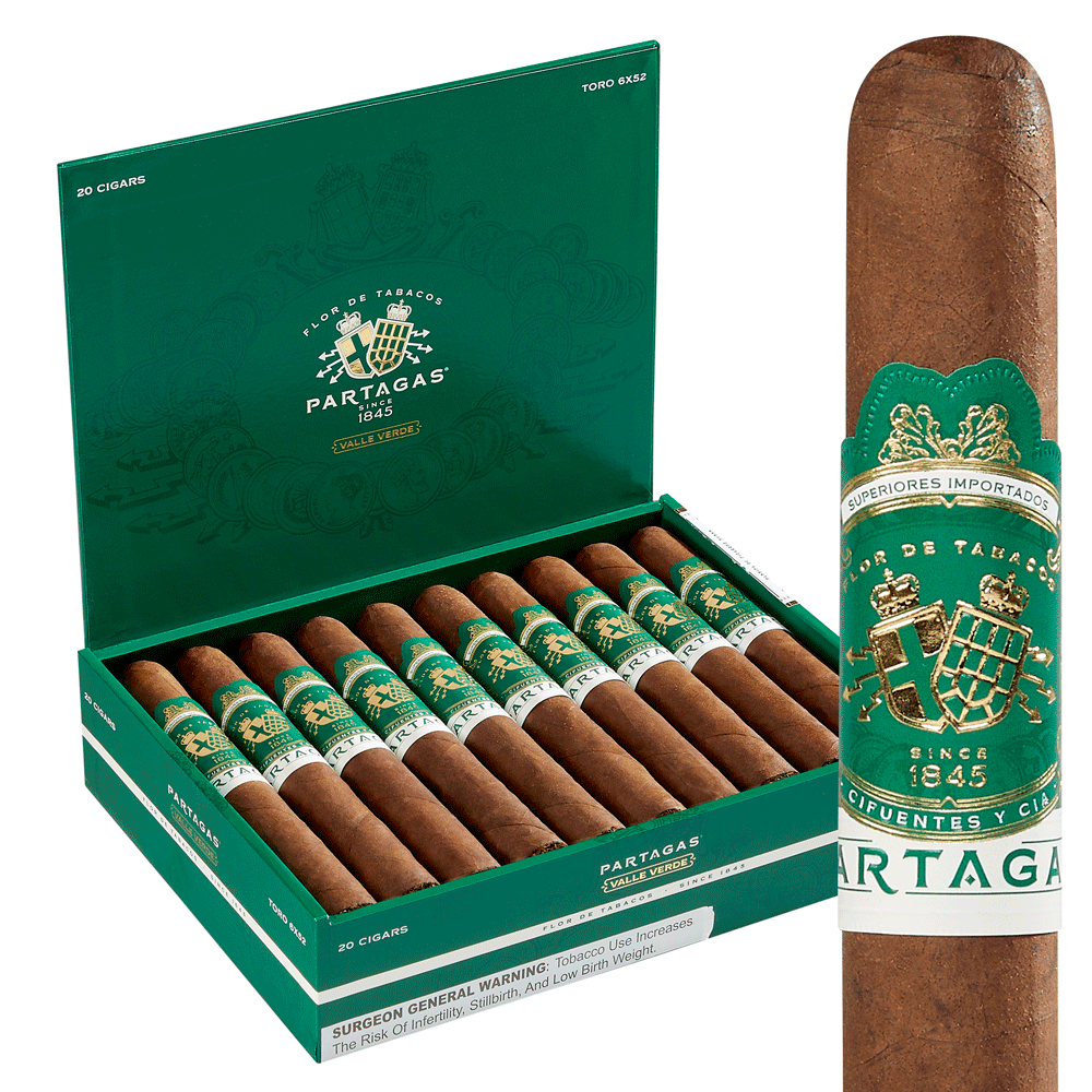 Partagas Valle Verde | Toro | Box of 20
            
                
                    
                         + 5 Cigars