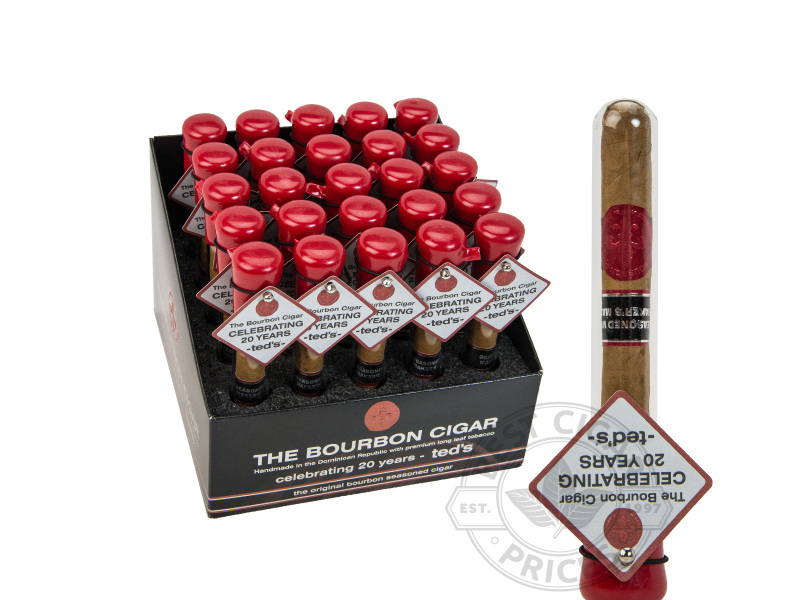 Ted's Bourbon Seasoned Cigar 538 Tubes - 25 Cigars